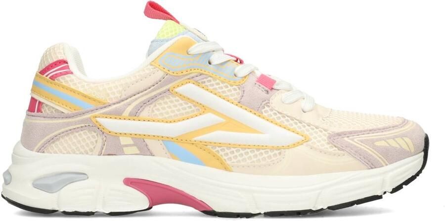 POSH by Poelman GINNY Dames Sneakers Wit met gele combinatie