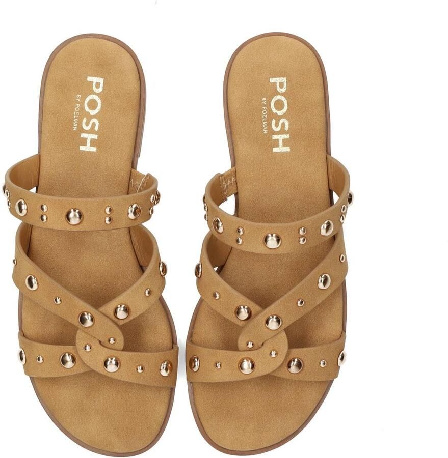 POSH by Poelman LINDE Dames Slippers Bruin