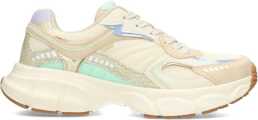 POSH by Poelman LISE Dames Sneakers Blauw met combinatie