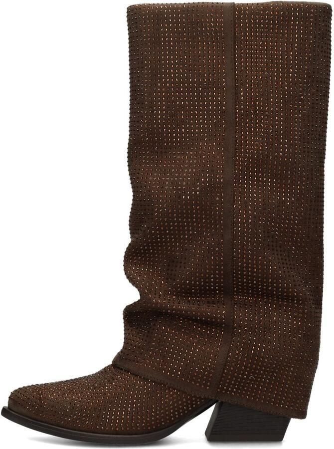 POELMAN PS LOIS laarzen studs dark brown Suedelook Dames - Foto 3