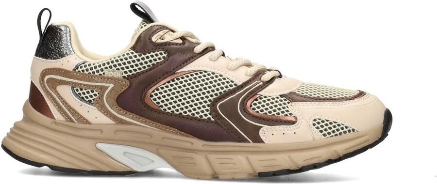 POSH by Poelman LOLA Dames Sneakers Bordeaux Met Bruine Combinatie