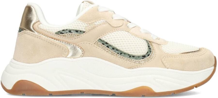 POSH by Poelman MACY Dames Sneakers Beige met combinatie