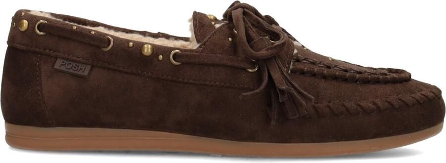 POSH by Poelman Mae suèdelook bootschoenen donkerbruin - Foto 3