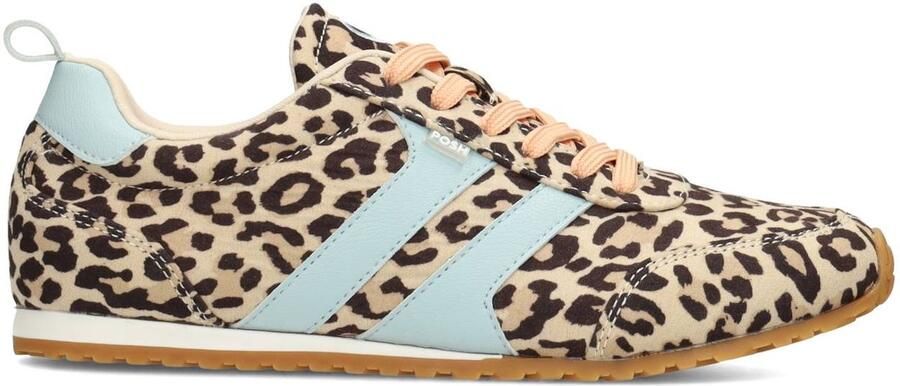POSH by Poelman MAXINE Dames Sneakers Beige met dierenprint