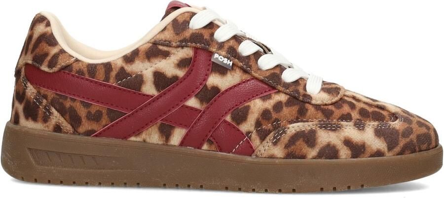 POSH by Poelman Sneakers Megan 39 Beige Bruin Bordeaux Rood