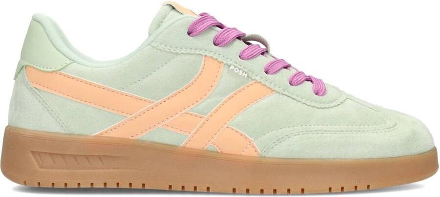 POSH by Poelman MEGAN Dames Sneakers Groen met combinatie