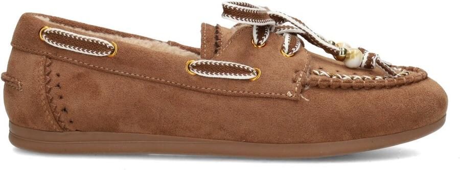 POSH by Poelman Melody suèdelook bootschoenen cognac