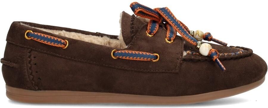 POSH by Poelman Melody suèdelook bootschoenen donkerbruin