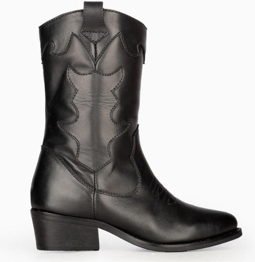 PS Poelman Nolia leren cowboylaarzen zwart Meisjes Leer Effen 33 - Foto 3