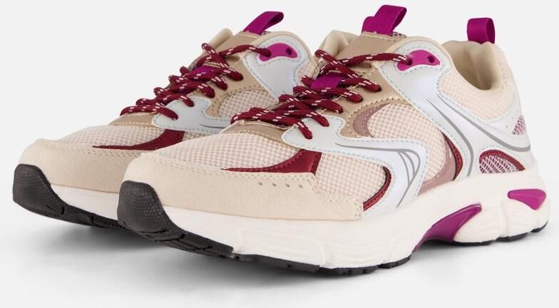 POSH by Poelman Posh sneakers beige paars Synthetisch Dames