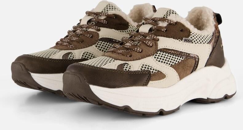 POSH by Poelman Posh Sneakers Teddy beige Dames