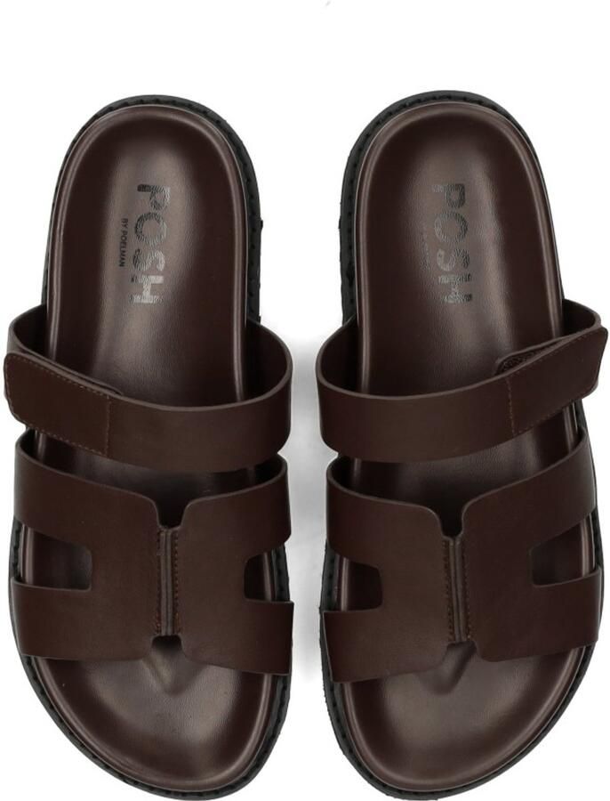 POSH by Poelman SCOTTIE Dames Slippers Donker bruin