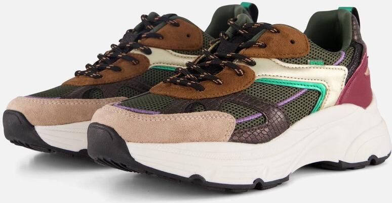 POSH by Poelman Sneakers bruin Synthetisch Dames