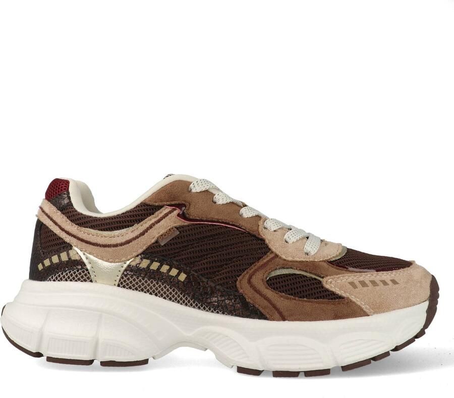 POSH by Poelman Sneakers laag 'Lise' bruin karamel cappuccino lichtbruin - Foto 3