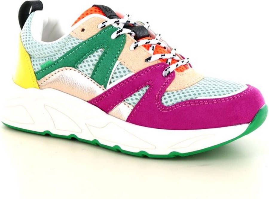 POSH by Poelman Carocel chunky sneakers roze groen Meisjes Imitatieleer 37 - Foto 2