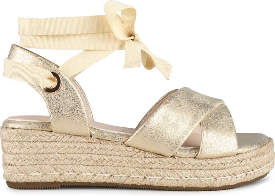 POSH by Poelman SAAR Dames Sandalen Espadrilles Goud