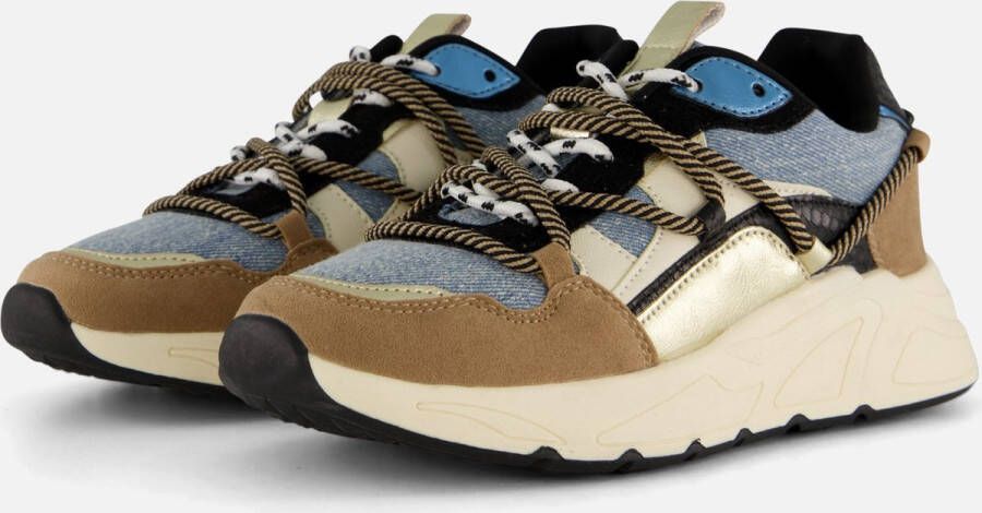 POSH by Poelman Sneakers blauw Textiel Dames