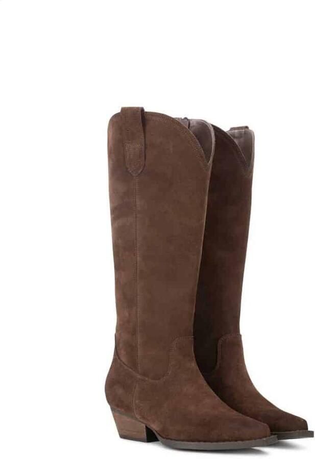 PS Poelman Dana suède cowboylaarzen bruin - Foto 3