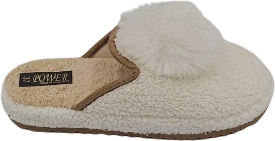 Pover Berussa- Luxe Dames Pantoffels Winter Warm Zachte & Stille Zool Antislip Lichtgewicht Huisschoenen-Wit