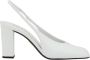 Prada Vierkante Neus Leren Slingback Hakken White Dames - Thumbnail 1