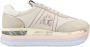 Premiata Suede Logo Sneakers Reguliere Pasvorm Rubberen Zool Beige Dames - Thumbnail 1