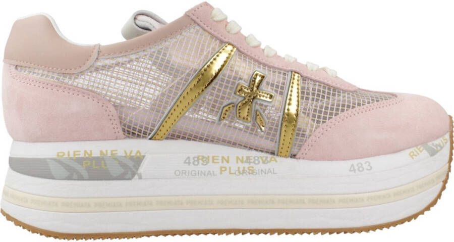 Premiata Stijlvolle sportieve leren en mesh sneaker