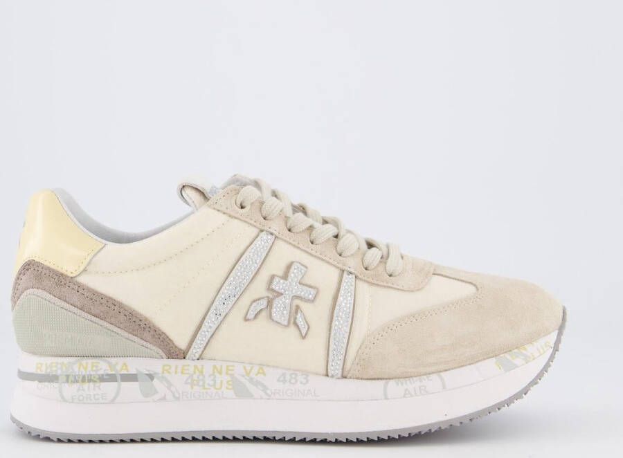 PREMIATA Lage Sneakers Dames Conny Maat: 41 Materiaal: Textiel Kleur: Creme