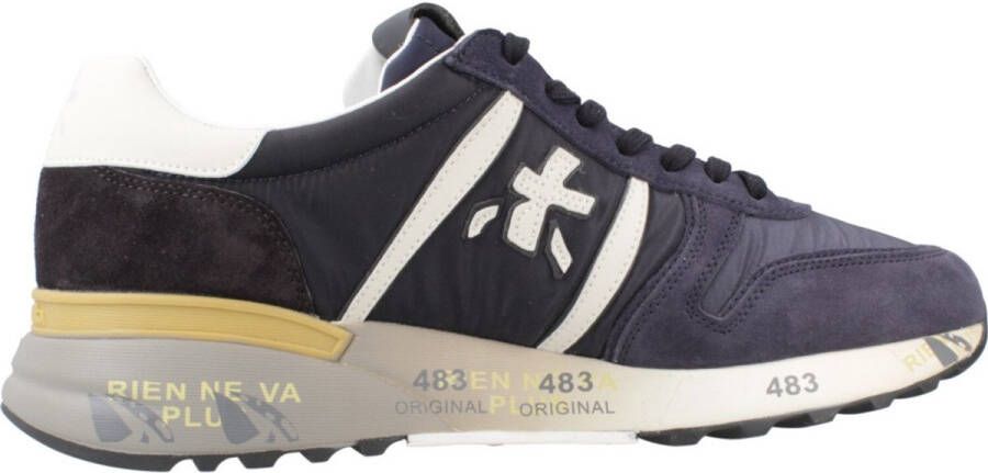 Premiata Blauwe Lage Top Sneakers Stijlvol Comfort