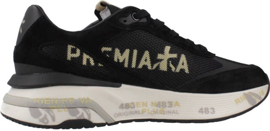 Premiata Blauwe Sneakers met Suède Details