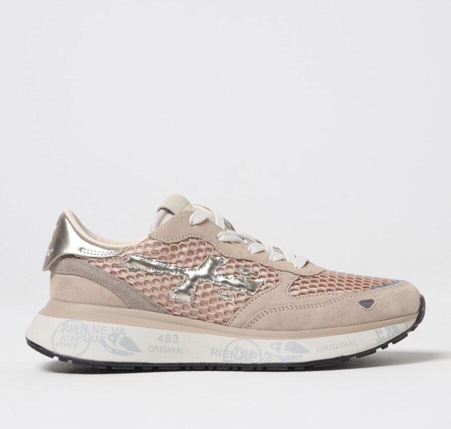 Premiata Leren Sneakers met Logo Vetersluiting