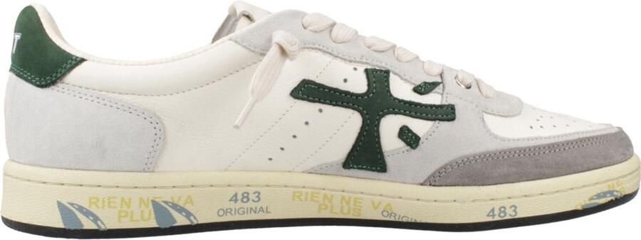 Premiata Leren Logo Sneakers Aangepaste Zool Vetersluiting