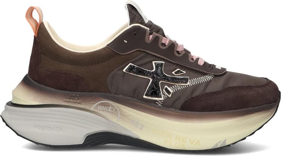 Premiata Bruine Mesh Sneakers met Metalen Details