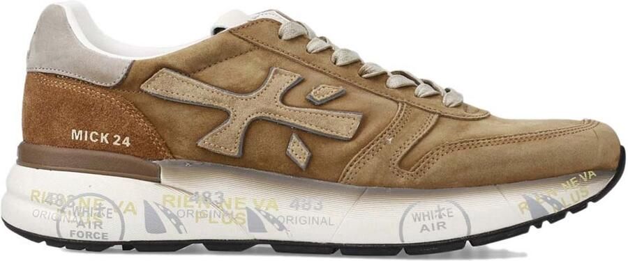 Premiata Beige Leren Sneakers Color-Block Ontwerp