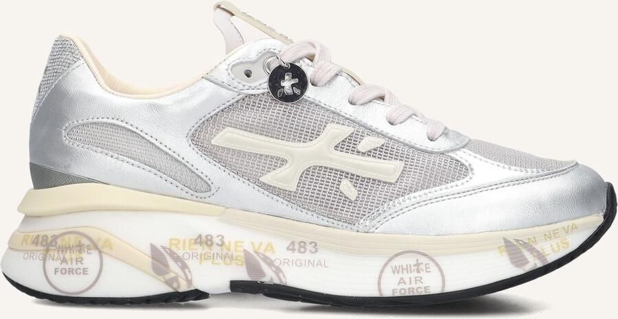 PREMIATA Lage Sneakers Dames Moerund Maat: 39 Materiaal: Leer Kleur: Zilver
