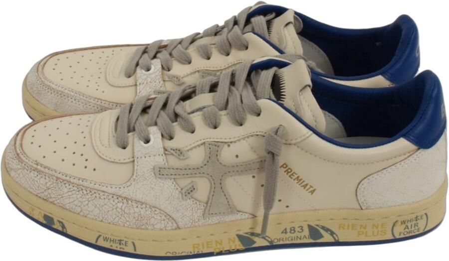 PREMIATA Lage Sneakers Heren Clay Maat: 40 Materiaal: Leer Kleur: Wit