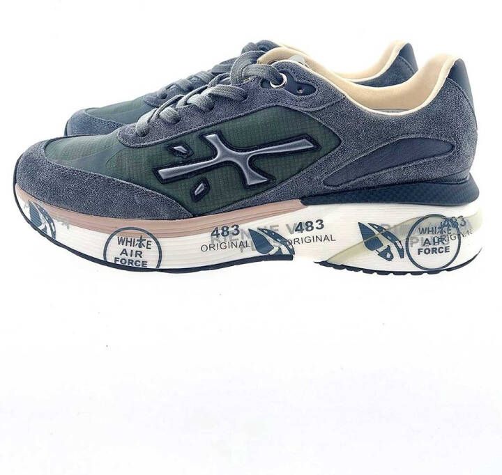 Premiata Groene platte schoenen lichtgewicht ontwerp Multicolor Heren