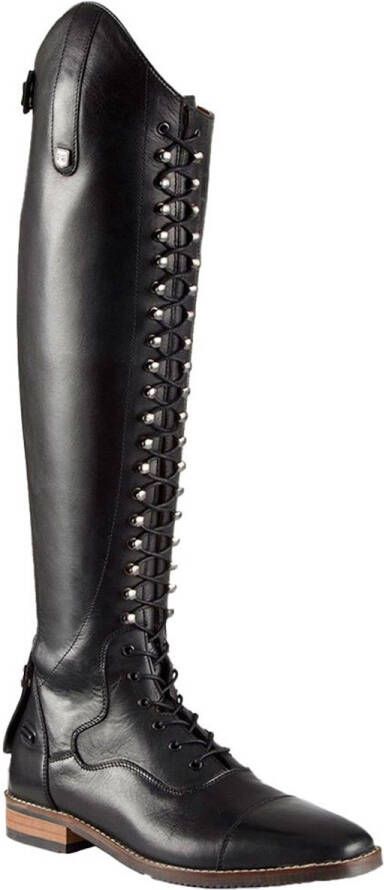 Premier Equine Maurizia Ladies Lace Front Tall Leather Riding Wide Rijlaarzen Zwart