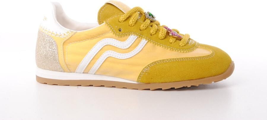 Primabase dames sneaker Lipton suède en nylon geel