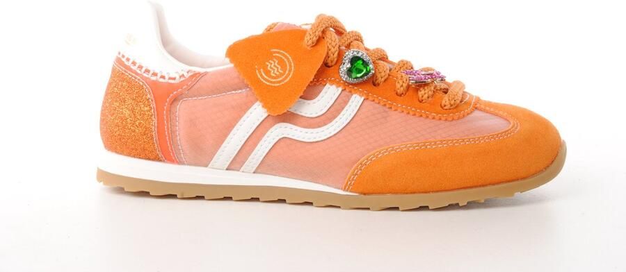 Primabase dames sneaker Lipton suède en nylon oranje