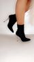 Princi Jordan Zwart Dames Boots Laarzen Hoge Punt Gouden Hakken - Thumbnail 1