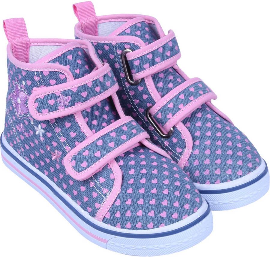Produkt Grijs-roze sneakers met hoge hartjes en klittenband - Foto 1