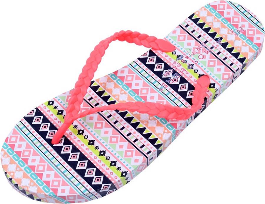 PRODUKT Koraal teenslippers met patronen