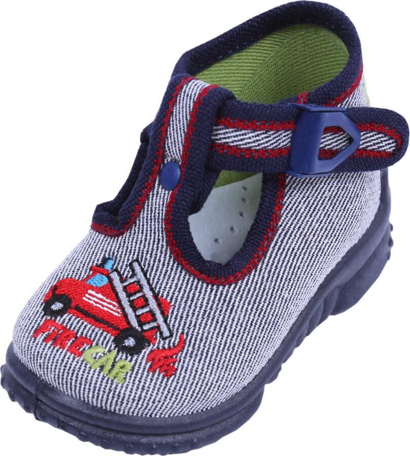 PRODUKT Marineblauwe en witte brandweerpantoffels LEMIGO