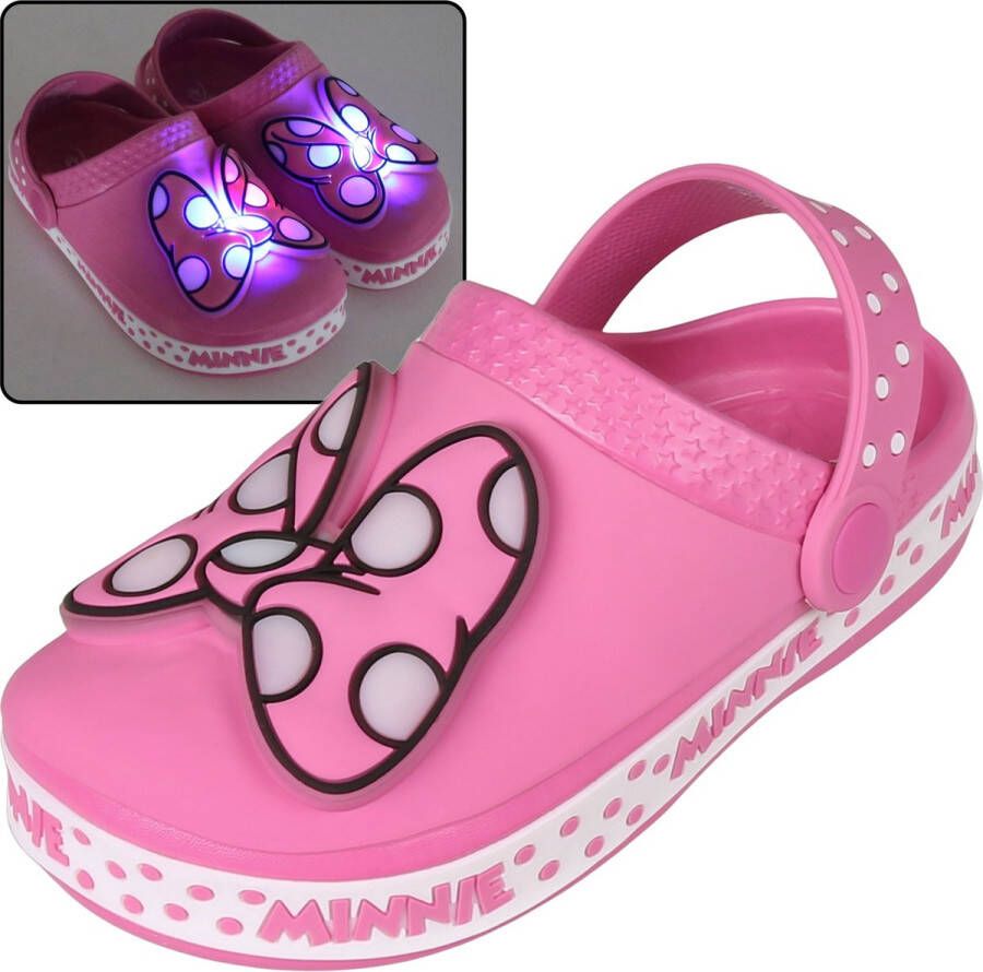 PRODUKT Minnie Mouse Disney Roze Crocs Slippers voor Meisjes Gloeiende Strik