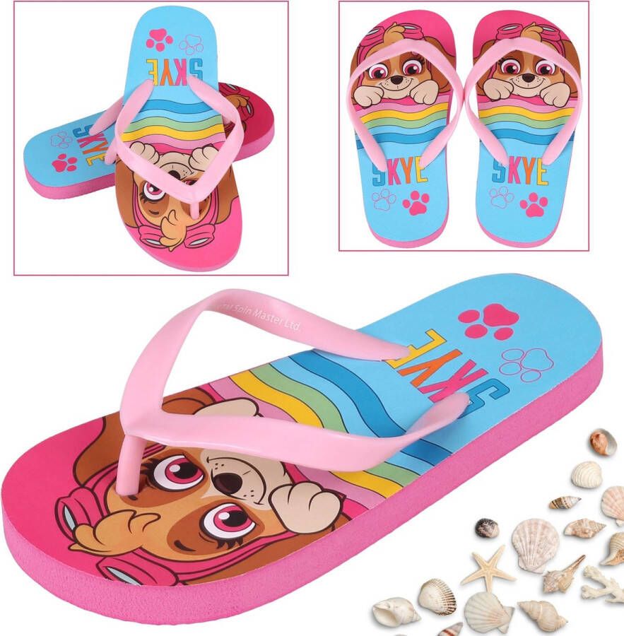 PRODUKT Paw Patrol Skye Kleurige slippers flip-flops voor meisjes voor het zwembad