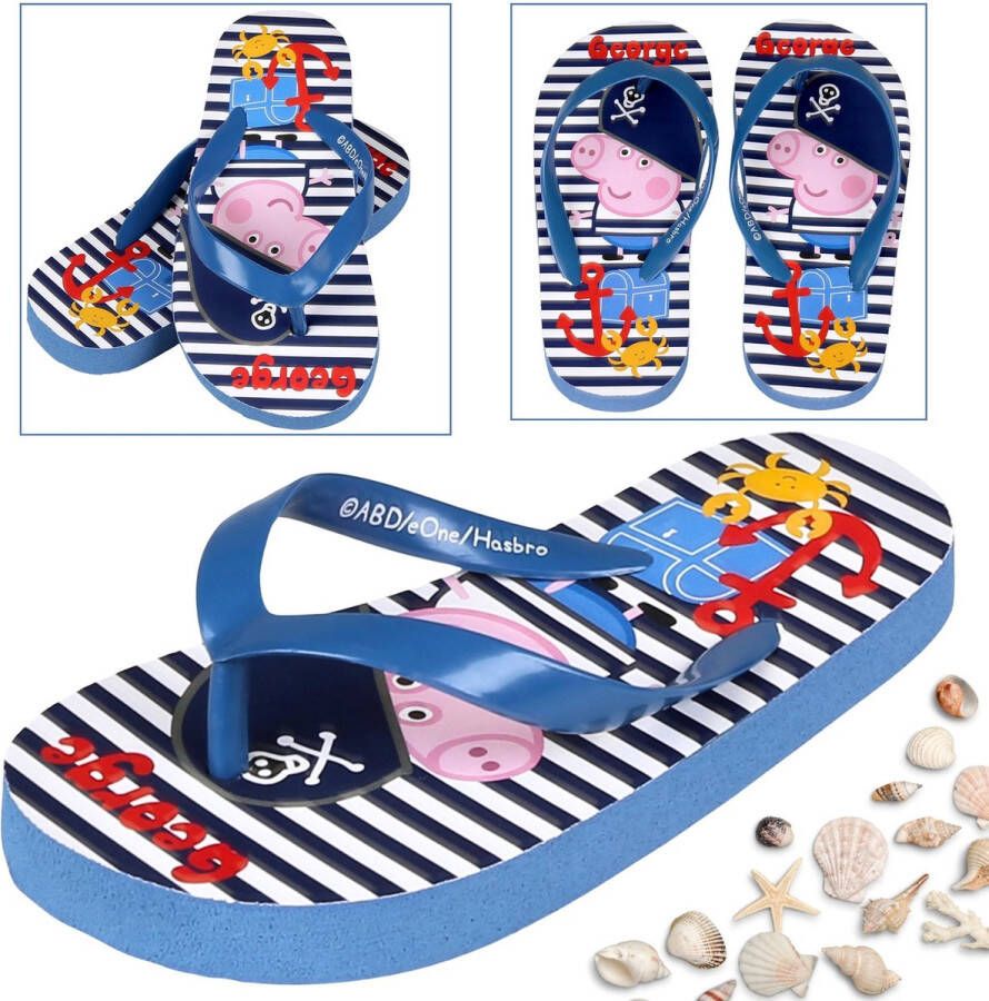 PRODUKT Peppa Pig George Donkerblauwe slippers flip-flops voor jongens badslippers voor jongens
