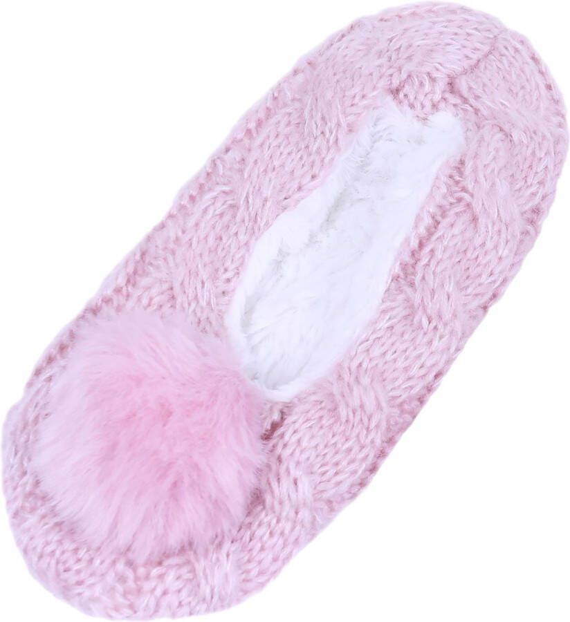 Sarcia.eu Warme roze pantoffels met pompon