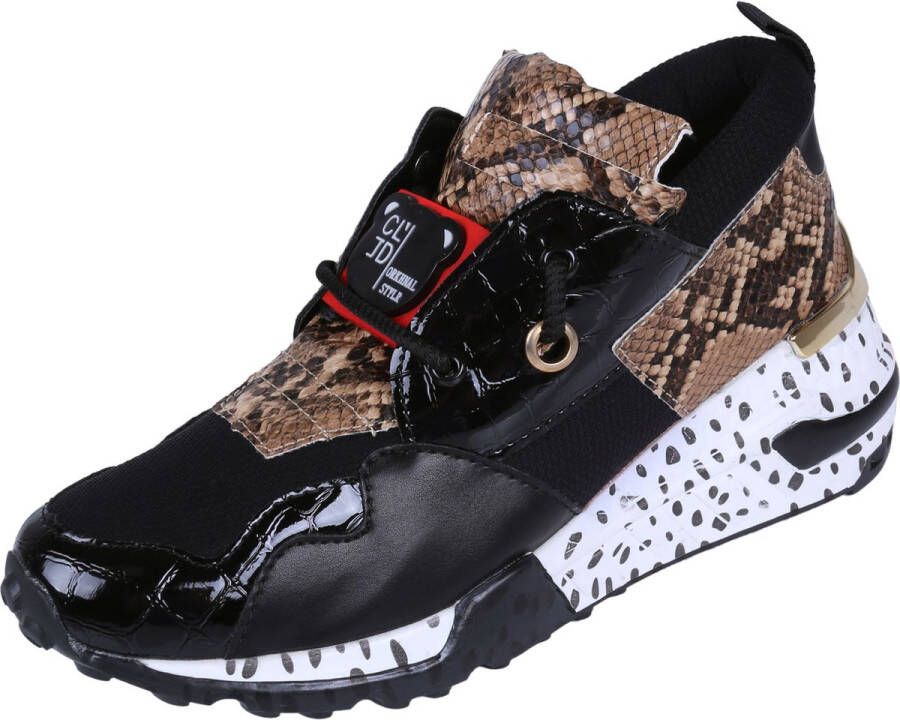 PRODUKT Zwart-slangenprint dames sneakers VICES
