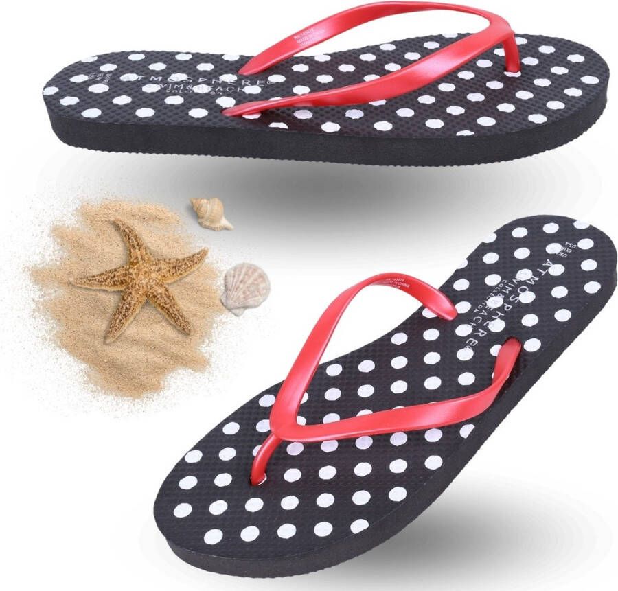 Sarcia.eu Zwarte teenslippers met stippen