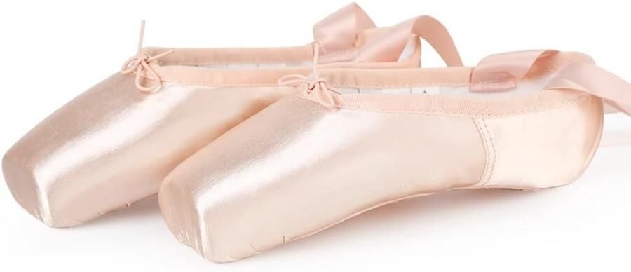 Professionele Satijnen Ballet Pointe Schoenen met Siliconen Teentjes en Gehechte Linten voor Meisjes en Vrouwen